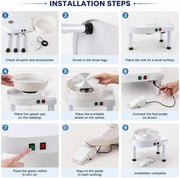 Load image into Gallery viewer, 450W 35cm Pottery Wheel Machine Ceramic Clay Art Craft Tool with 14 Inch LCD Touch Screen Foot Pedal Detachable ABS Basin Electric DIY Clay Sculpting Spinner for Adults Beginners Ceramic Forming
