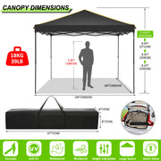 Load image into Gallery viewer, 10x10ft Pop Up Canopy Gazebo Tent Awning With Mesh Window 4 Sidewall Carry Bag 4 Stakes Ropes For Party Event Garden Courtyard
