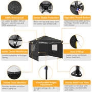 Load image into Gallery viewer, 10x10ft Pop Up Canopy Gazebo Tent Awning With Mesh Window 4 Sidewall Carry Bag 4 Stakes Ropes For Party Event Garden Courtyard