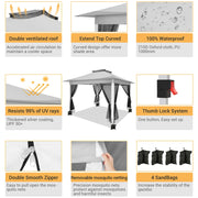Load image into Gallery viewer, 12x12ft Pop Up Gazebo Canopy Tent Easy Set Up Outdoor Portable Pavilion Sunshade Shelter With Mosquito Nettings & Sidewalls Double Vented Roof And Carry Bag For Patio Garden Lawn 3 Height Adjustable