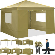 Load image into Gallery viewer, 10x10ft Pop Up Canopy Gazebo Tent Awning With Mesh Window 4 Sidewall Carry Bag 4 Stakes Ropes For Party Event Garden Courtyard