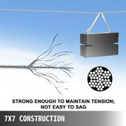 Bild in Galerie-Viewer laden, Amocart 152M/500Ft Wire Rope 316 Stainless Steel Strong Tension Soft Fishing Lifting Cable 7*7 Clothesline 1.5MM-3.2MM Diameter