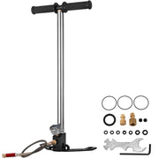 Charger l'image dans la visionneuse de galerie, Amocart 3 Stage PCP Pump 30MPa 4500PSI Pressure Gauge Air Hand Stirrup Pump for Car Bicycle Tire Scuba Tank Paintball Filling