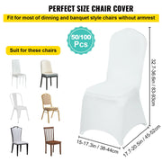 Charger l'image dans la visionneuse de galerie, Amocart 12/30/50/100Pcs Wedding Chair Cover Spandex Stretch Slipcover for Restaurant Banquet Dining Party White Chair Cover