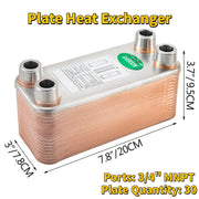 Bild in Galerie-Viewer laden, Amocart 30/40/60 Plates Heat Exchanger Wort Chiller Stainless Steel Homebrew Brewing Beer Cooler Counterflow Water Heating