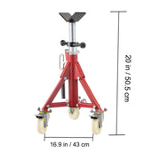 Charger l'image dans la visionneuse de galerie, Amocart Pipe Holding Stand Folding Tripod Jack 3 Types Heights 12in Pipeworking Supporting Clamped Tool with Roller Head