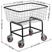 Load image into Gallery viewer, SucceBuy Commercial Wire Laundry Cart Laundry Basket 2.5/4.5 Bushel Heavy Duty with 4Inch Wheels for Home Bathroom Laundry Rooms