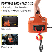 Charger l'image dans la visionneuse de galerie, Amocart 500kg/1100lbs Electric Hoist Winch Portable Crane 25ft Lifting Height Wired Remote Control for Transportation