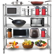 Load image into Gallery viewer, Amocart 4-Tier Stainless Steel Commercial Storage Rack Shelf for Kitchen Warehouse Garage Storing Kitchenware