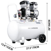 Load image into Gallery viewer, Amocart 25/60L Air Compressor 110V/240V Silent Oil-Free Compressor 750W 1 HP For Home Repair Tire Inflation Whisper Compressor