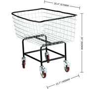 Load image into Gallery viewer, SucceBuy Commercial Wire Laundry Cart Laundry Basket 2.5/4.5 Bushel Heavy Duty with 4Inch Wheels for Home Bathroom Laundry Rooms