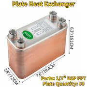 Bild in Galerie-Viewer laden, Amocart 30/40/60 Plates Heat Exchanger Wort Chiller Stainless Steel Homebrew Brewing Beer Cooler Counterflow Water Heating