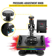 Charger l'image dans la visionneuse de galerie, Amocart 12x10Inch Dual Digital Heat Press Machine 650W Swing Away 360 Degree Rotation Transfer Sublimation Printing for T-Shirt