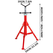 Load image into Gallery viewer, Amocart Pipe Holding Stand with Roller Head V-Head Folding Tripod Jack 12 inch Capacity Pipe working Supporting Clamped Tool