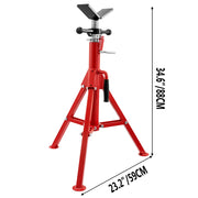 Load image into Gallery viewer, Amocart Pipe Holding Stand with Roller Head V-Head Folding Tripod Jack 12 inch Capacity Pipe working Supporting Clamped Tool