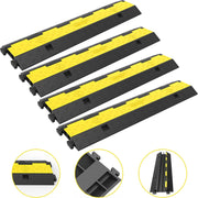Bild in Galerie-Viewer laden, Amocart Cable Protector Ramp Wire Cable Cover Cord Guard 2 Channels Rubber + PVC 11000LBS Speed Bump Parking Driveway Traffic