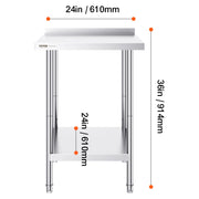 Load image into Gallery viewer, Amocart Stainless Steel Work Table Commercial Heavy Duty Food Prep Worktable with Adjustable Height for Restaurant Home