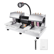 Charger l'image dans la visionneuse de galerie, Amocart Cabbing Machine 6" 2HP 1800rpm Efficient Lapidary Rock Grinder Polisher With Lamp & Water Pump for Gem Jade Stone