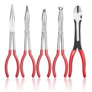 Charger l'image dans la visionneuse de galerie, Amocart 5-Piece Needle Nose Pliers 11 in Long Needle Nose Pliers Set Diagonal Cutting Pliers 45°/90° Bent Round Nose Plier