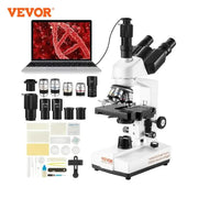 Bild in Galerie-Viewer laden, Amocart Compound Trinocular Microscope 40X-2500/40X-5000X Magnification Lab Microscope w/ LED Illumination & External Interface