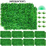 Bild in Galerie-Viewer laden, Amocart Artificial Boxwood Panel UV 24pcs 20x20/24x16 in Boxwood Hedge Wall Panels Artificial Grass Backdrop Wall Green Grass
