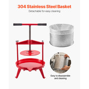 Bild in Galerie-Viewer laden, Amocart 9L 14L Fruit Wine Press Stainless Steel Basket with Cross-beam and Triangular Structure Manual Juice Maker for Kitchen