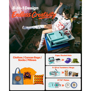 Bild in Galerie-Viewer laden, Amocart 15x15in 5in1 8in1 Hybrid Heat Press Multifunction Heat Up Fast All-New Patented Design Sublimation Press Machine