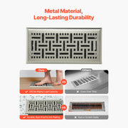 Bild in Galerie-Viewer laden, Amocart 4 x 10 Inch Floor Registers Vent Grilles HVAC Heavy-Duty Walkable Iron Floor Vents with Metal Damper for Home & Office