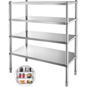 Load image into Gallery viewer, Amocart 4-Tier Stainless Steel Commercial Storage Rack Shelf for Kitchen Warehouse Garage Storing Kitchenware