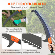Bild in Galerie-Viewer laden, Amocart Manual Pole Saw Extendable Tree Pruner Sharp Steel Blade for Branches Trimming with Lightweight Aluminum Alloy Handle
