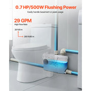 Load image into Gallery viewer, 500W/700W/900W/1200W SucceBuy Macerator Pump Waste Water Disposal Upflush Machine for Toilet, Basement, Shower, Laundry, Bathtub - AMOCART