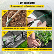 Charger l'image dans la visionneuse de galerie, Amocart Landscape Fabric 6ftx300ft Geotextile Fabric Durable Heavy Duty 1.5oz Ground Cover Woven For Commercial Greenhouse Yard