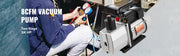 Bild in Galerie-Viewer laden, Amocart 8CFM 2Stage Rotary Vane Professional Vacuum Pump (15Micron 3/4HP 1/4"flare 3/8 SAE 1/2"ACME inlet) for Air Conditioning