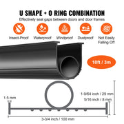 Bild in Galerie-Viewer laden, Amocart 3m 4.8m 6m Garage Door Seals Bottom Rubber U Shape +O Ring Garage Door Weather Stripping Universal Weatherproof Rubber