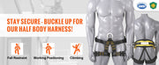 Bild in Galerie-Viewer laden, Amocart Half Body Safety Harness Tree Climbing Harness Half Protection Harness 340 lbs for Fire Rescuing Caving Rock Climbing