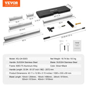 Charger l'image dans la visionneuse de galerie, Amocart Drywall Skimming Blade Set 10/16/24/32/40 inch Skimming Blades + 34-81.6 in Extension Handle Pole Stainless Steel Knife
