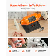 Load image into Gallery viewer, Amocart 1/2HP Bench Buffer Polisher 6-inch 3450RPM Single Speed with 2PCS Cloth Wheels Cast Iron Base for Metal Wood Polishing