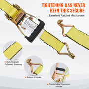 Charger l'image dans la visionneuse de galerie, Amocart 4pcs 2/4/8M Ratchet Strap Tie Down Cargo Belt with Metal Buckle Tensioner Strong Lashing for Luggage Car Motorcycle