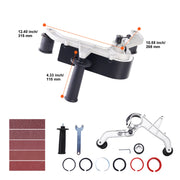 Load image into Gallery viewer, Amocart Belt Sander Adapter for Angle Grinder Pipe Tube Sanding Attachment with 5/8-11" Imperial Thread and 10PCS Sanding Belts