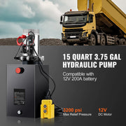Bild in Galerie-Viewer laden, Amocart Hydraulic Pump 15Quart Hydraulic Power Unit Double Acting Dump Trailer Pump 3200 PSI Max Relief Pressure Hydraulic Pump