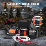 Charger l'image dans la visionneuse de galerie, Amocart 6000lbs Electric Winch Car Truck Winch with 1/4 in 55 ft Synthetic Rope Wireless/Wired for Towing SUV Jeep Trailer Boat