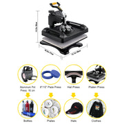 Load image into Gallery viewer, Amocart 5/8in1 15x15"/12x15"Dual-tube Heating Insulation Cotton Heat Press Sublimation Machine 360°Swing Design for Tshirts Etc