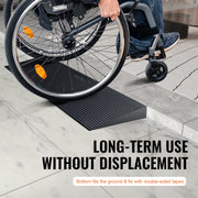 Charger l'image dans la visionneuse de galerie, Amocart 1.2" Rise Threshold Ramp Cuttable Natural Rubber Wheelchair Ramp Scooter with Double-Sided Tape for Doorways Driveways
