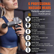 Load image into Gallery viewer, SucceBuy Mini Massage Gun Percussion Muscle Massage Gun for Athletes w/ 5 Speed Levels & 6 Massage Heads for Pain Relief Muscle