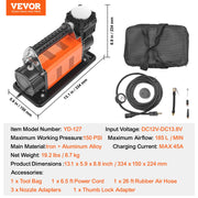 Charger l'image dans la visionneuse de galerie, Amocart 12V Portable Tire Inflator 7.06CFM Heavy Duty Air Compressor 150PSI Offroad Air Pump with Adapters for Car SUV RV Truck
