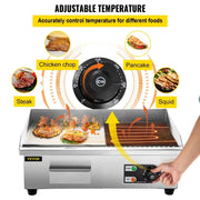 Load image into Gallery viewer, Amocart 14"-22" Electric Countertop Griddle Teppanyaki Grill 1600W/3200W Stainless Steel Flat Top Grills for Pancake Chicken
