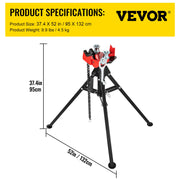 Charger l'image dans la visionneuse de galerie, Amocart Steel Tripod Pipe Chain Vise 1/8-5in Capacity Foldable Legs Tri-Stand Bench Vice for Fixing Support Bending Metal Pipes