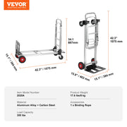 Bild in Galerie-Viewer laden, Amocart 400 lbs Folding Hand Truck Lightweight Dolly with Wheels Foldable Luggage Utility Cart for Warehouse Transport Moving