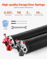 Charger l'image dans la visionneuse de galerie, Amocart Garage Door Torsion Springs Pair Cycles Electrophoresis Black Coated for Replacement Garage Door Springs