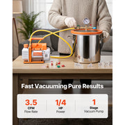 Charger l'image dans la visionneuse de galerie, Amocart 3 Gallon / 5 Gallon Vacuum Chamber with 3.5 CFM Single Stage Vacuum Pump for Stabilizing Wood Degassing Silicone Resin